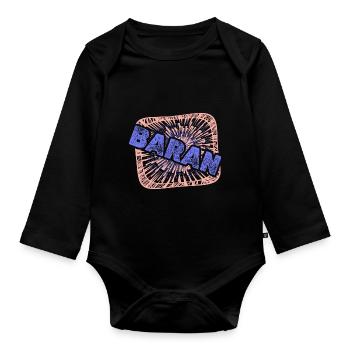 Gift for Baran - Organic Longsleeve Baby Bodysuit - black - Front