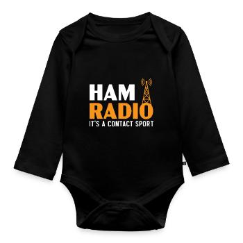 Ham Radio It is a contact sport operator Ham wheel - Organic Longsleeve Baby Bodysuit - black - Front