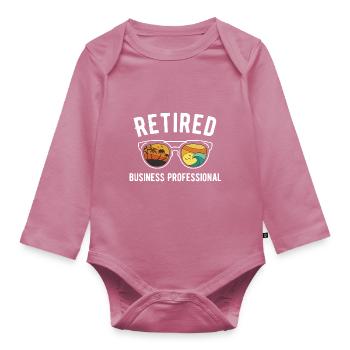 Retired Business Pro Beach Style with SEO Keywords - Organic Longsleeve Baby Bodysuit - mauve - Front