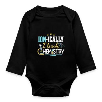 J’enseigne la chimie - Body Bébé bio manches longues - noir - Devant