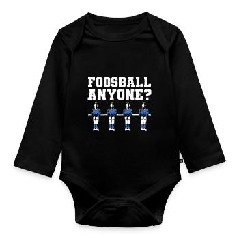 Table Soccer Player Foosball Anyone - Organic Longsleeve Baby Bodysuit - black - Front
