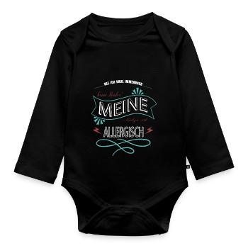 geburtstag geschenk seekatze raubkatze lustig spaß - Baby Bio-Langarm-Body - Schwarz - Vorne