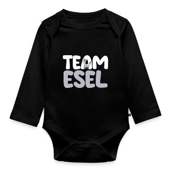 Esel - Baby Bio-Langarm-Body - Schwarz - Vorne