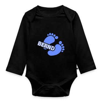 Footprint Bernd - Organic Longsleeve Baby Bodysuit - black - Front