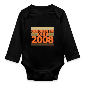 im 2008 - Baby Bio-Langarm-Body - Schwarz - Vorne