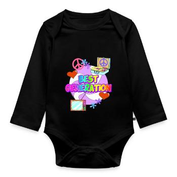 BEST GENERATION 60s - Organic Longsleeve Baby Bodysuit - black - Front