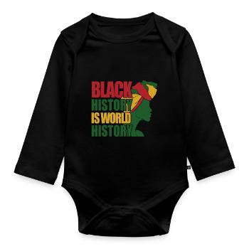 Black History Month Black History - Organic Longsleeve Baby Bodysuit - black - Front
