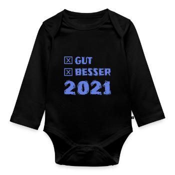 Besser 2021 - Baby Bio-Langarm-Body - Schwarz - Vorne