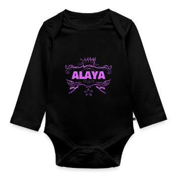 Bébé Alaya - Body Bébé bio manches longues - noir - Devant