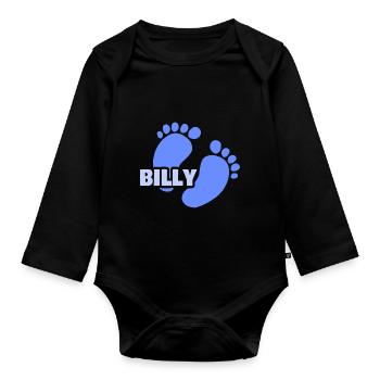 Birth Billy - Organic Longsleeve Baby Bodysuit - black - Front