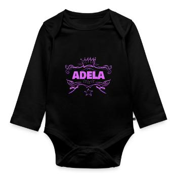 Adela als Baby - Baby Bio-Langarm-Body - Schwarz - Vorne
