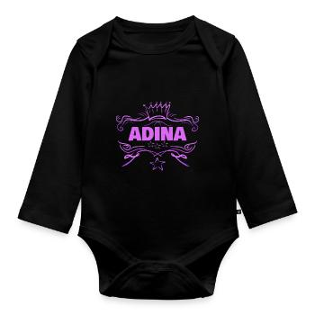 Baby Adina - Baby Bio-Langarm-Body - Schwarz - Vorne