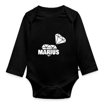 Marius als Kostbar - Baby Bio-Langarm-Body - Schwarz - Vorne