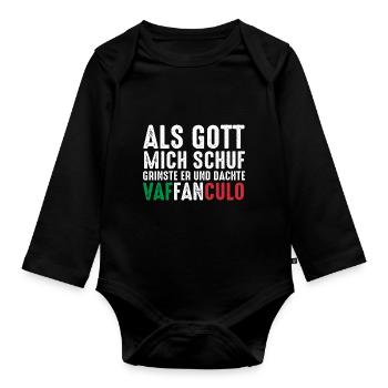 Italy Italian Vaffanculo - Organic Longsleeve Baby Bodysuit - black - Front