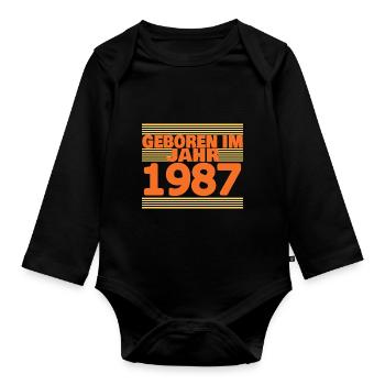 en 1987 - Body Bébé bio manches longues - noir - Devant