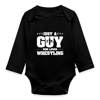 Wrestling - Organic Longsleeve Baby Bodysuit - black - Front