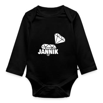 Le précieux Jannik - Body Bébé bio manches longues - noir - Devant