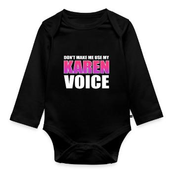 Karen - Body Bébé bio manches longues - noir - Devant