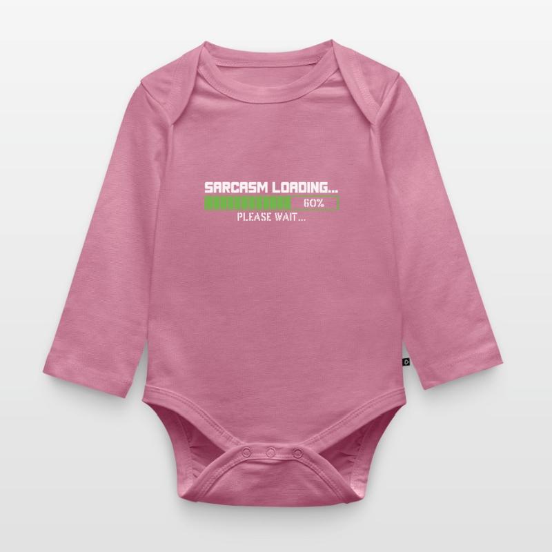 Sarcasm loading please wait Organic Longsleeve Baby Bodysuit