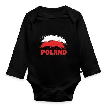 Poland Polish - Organic Longsleeve Baby Bodysuit - black - Front