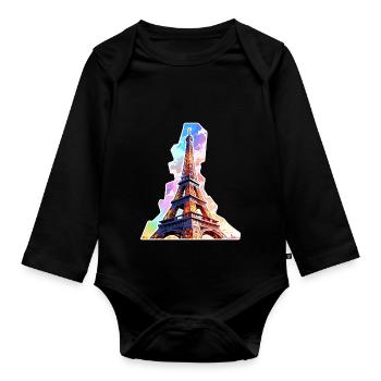 Eiffel tower #14 - Body Bébé bio manches longues - noir - Devant