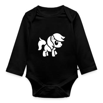 Poney - Body Bébé bio manches longues - noir - Devant