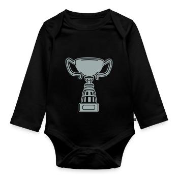 cup - Organic Longsleeve Baby Bodysuit - black - Front
