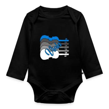 Awesome Viola - Organic Longsleeve Baby Bodysuit - black - Front