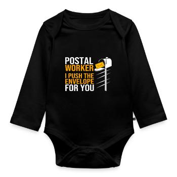 Postbote - Baby Bio-Langarm-Body - Schwarz - Vorne