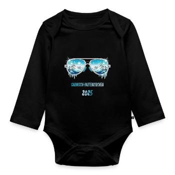 GARMISCH PARTENKIRCHEN 2025 - Baby Bio-Langarm-Body - Schwarz - Vorne