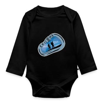 Mousqueton Randonnée - Body Bébé bio manches longues - noir - Devant