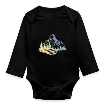 Montagnes Nature - Body Bébé bio manches longues - noir - Devant