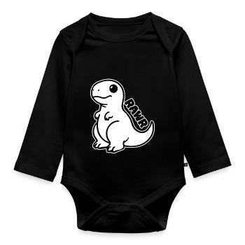 Dinosaure mignon - T-rex Rawr Design - Body Bébé bio manches longues - noir - Devant