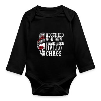 Birthday 30 years - Organic Longsleeve Baby Bodysuit - black - Front