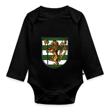 Armoiries lion d’or - Body Bébé bio manches longues - noir - Devant