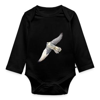 GyrFalcoin Flug - Baby Bio-Langarm-Body - Schwarz - Vorne