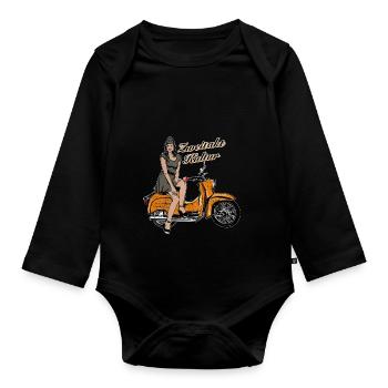 Simson Schwalbe KR51 Rétro trafic orange - Body Bébé bio manches longues - noir - Devant