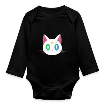 Chat drôle - Body Bébé bio manches longues - noir - Devant