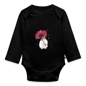 Hamster Löwenzahn Geschenk - Baby Bio-Langarm-Body - Schwarz - Vorne