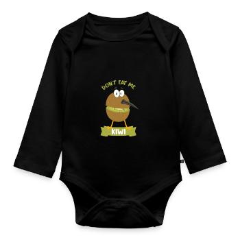 Kiwi - Baby Bio-Langarm-Body - Schwarz - Vorne