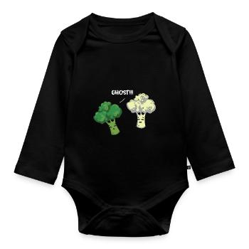 Geist! Brokkoli Blumenkohl Gemüse witzig Geschenk - Baby Bio-Langarm-Body - Schwarz - Vorne