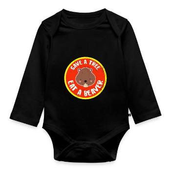 Bieber - Baby Bio-Langarm-Body - Schwarz - Vorne
