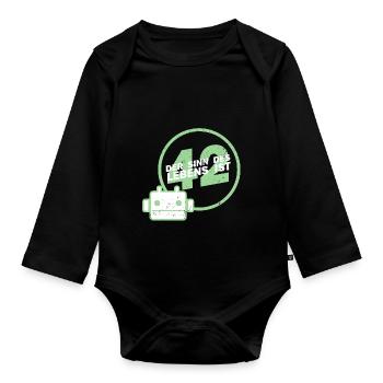 Sens de la vie 42 cadeau de fan de galaxie pickup - Body Bébé bio manches longues - noir - Devant