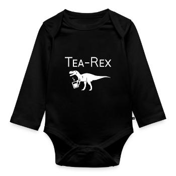 Motif Tea-Rex T-Rex Dino - Body Bébé bio manches longues - noir - Devant