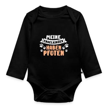 Hund Opa Hundehalter Hundeliebhaber Opi - Baby Bio-Langarm-Body - Schwarz - Vorne