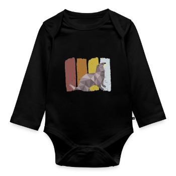Loutre loutre loutre loutre loutres idées cadeaux animaux - Body Bébé bio manches longues - noir - Devant