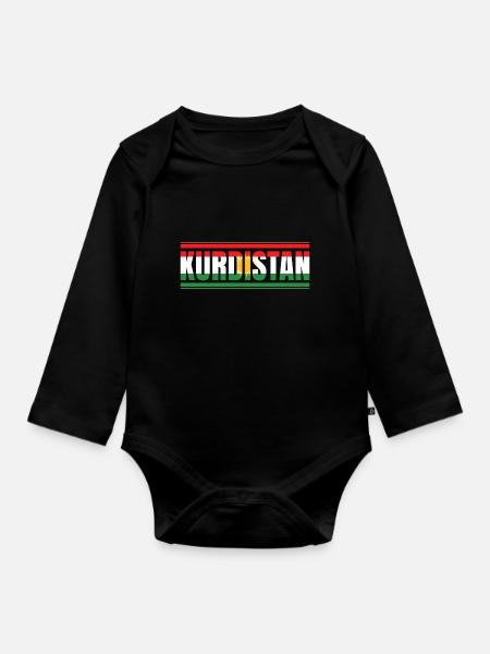 Kurdistan - Baby Bio-Langarm-Body - Schwarz