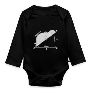 Hippo, cadeau drôle de T-shirt d'hippopotame - Body Bébé bio manches longues - noir - Devant