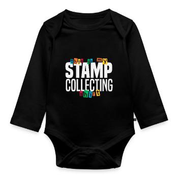 Collection de timbres - Body Bébé bio manches longues - noir - Devant