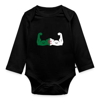 Algerien in der Stärke - Baby Bio-Langarm-Body - Schwarz - Vorne